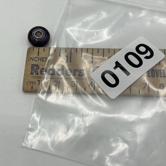 Trollbeads 925 Glass Purple Single Bead Charm - Picture 5 of 5